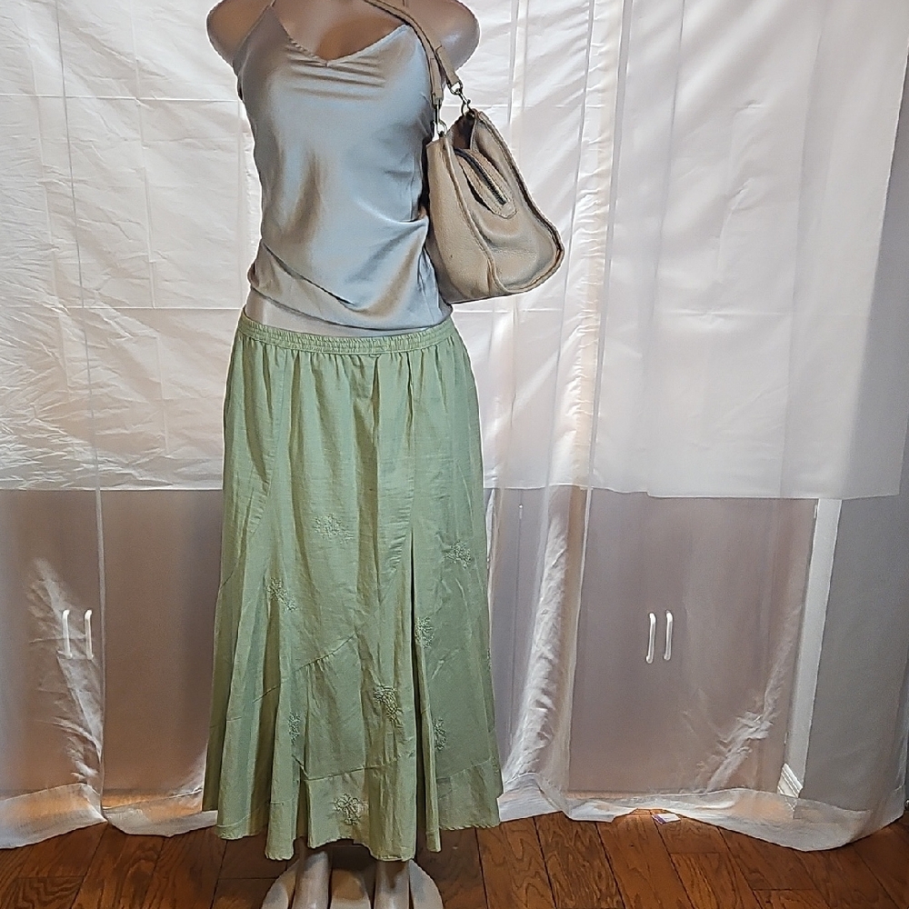 Metro Wear Light Green Maxi Skirt